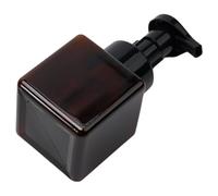 Lecreatekit Lot de 4 distributeurs de savon moussant en plastique ambré de 250 ml avec pompe de verrouillage, conteneurs carrés réutilisables pour savon liquide, shampooing, gel douche, cuisine et