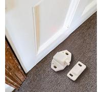 Lecreatekit Lot de 5 loquets de porte en ABS blanc pour armoires, placards et meubles - Gâche à ressort - 35 mm x 21 mm x 20 mm - Taille du corps