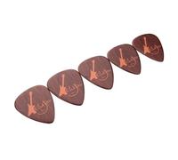 Lecreatekit Lot de 5 médiators en celluloïd pour guitare électrique et acoustique - Motif grain de bois - 0,71 mm et 0,96 mm d'épaisseur