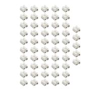 Lecreatekit Lot de 55 borniers CH-2 à 2 broches pour connexion électrique sécurisée, plastique ignifuge avec marquages L/N, blanc