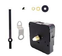 Lecreatekit Mécanisme d'horloge à quartz avec tige de 16,8 mm pour cadran jusqu'à 9 mm d'épaisseur, kit moteur silencieux noir avec aiguilles et fixations