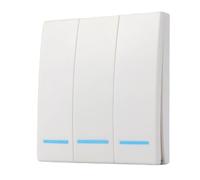 Lecreatekit Panneau mural sans fil de type 86, télécommande RF 433 MHz pour lampes LED et incandescentes, pas de câblage nécessaire, installation facile avec ruban adhésif ou vis, blanc