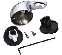 Lecreatekit Poignée de douche de rechange en métal pour levier de conversion - Installation facile, compatible avec les systèmes de valve standard, 10 x 8 x 6 cm, argent