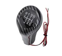 Lecreatekit Pommeau de levier de vitesse LED 5/6 vitesses avec lumière bleue pour BMW E46 E90 E91 E92 pour x1 X3, tête de levier de vitesse style fibre de carbone argent noir