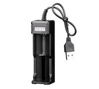 Lecreatekit Pour chargeur de batterie USB intelligent, double fente pour 3,7 V Li-ion 14500 26650, avec protection IC et indicateur LED