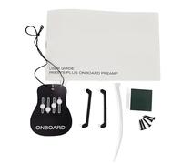 Lecreatekit Préampli de guitare acoustique à 4 bandes avec accordeur intégré, mélange de micros piézoélectriques, pour filtre à encoche, commandes de volume, basses et aigus, installation sans soudure