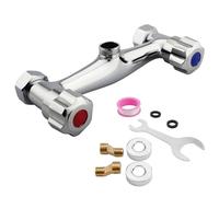 Lecreatekit Robinet mitigeur de douche à double poignée en laiton, finition chromée, robinet d'eau chaude et froide avec clapet anti-retour, espacement des trous de 150 mm, robinet de salle de bain G1