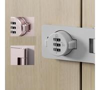 Lecreatekit Serrure à combinaison sans clé à 3 chiffres pour armoires en verre et portes vitrées - Serrure d'affichage à mot de passe en alliage de zinc, 6,4 x 3,5 x 2,5 cm, blanc