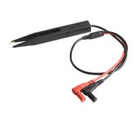Lecreatekit Sonde à clip pour composants SMD, résistance à inductance de capacité, pince à épiler avec mâchoire ouverte de 10 mm, poignée antidérapante 250 V pour outil de test de pont multimètre