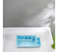 Lecreatekit Support de brosse à dents en silicone pour comptoir de salle de bain, plateau de rangement pour articles essentiels, 35 x 14 x 11 cm