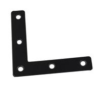 Lecreatekit Support en L en acier inoxydable noir 80 x 80 mm, connecteur épais à angle droit de 90 degrés pour réparation de meubles, table chaise armoire renfort