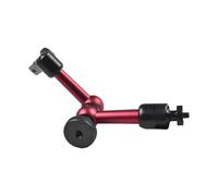 Lecreatekit Support magnétique flexible pour indicateur de cadran - Alliage d'aluminium, 9,5 x 5 x 9,5 cm, rouge et noir, joint pivotant pour alignement sur machines-outils