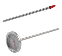 Lecreatekit Thermomètre à compost avec sonde en acier inoxydable de 50 cm, jauge de température de compostage du sol pour poils de jardin, -10 à 100 °C et 0 à 220 °C pour cadran