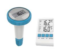Lecreatekit Thermomètre de piscine extérieur sans fil avec affichage numérique HD, plage de -20 °C à 60 °C, résistant aux intempéries pour piscine