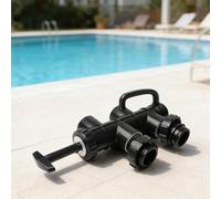 Lecreatekit Vanne coulissante de 5,1 cm pour filtres de piscine Hayward Pro-Grid et Micro-Clear D.E. Valve de commande de lavage à contre-courant en plastique avec opération push-pull à double