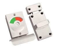 Lecreatekit Verrou de porte de séparation en acier inoxydable, indicateur d'occupation rouge et vert pour cabine de salle de bain, loquet de toilette en alliage de zinc pour toilettes publiques