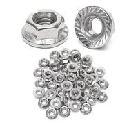 l'écrou à six côtés, Assortiment d'écrous à embase hexagonaux verrouillage par rotation en acier inoxydable 304, M3-M20, gris argenté(M4 x 50pcs)