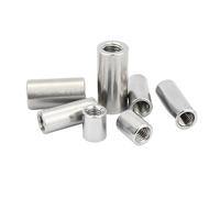 l'écrou de connexion à six côtés, Écrou de couplage hexagonal long en acier inoxydable 304, argent M3-M10, différentes longueurs, 2/5/10 pièces(5pcs M8x10x10mm)