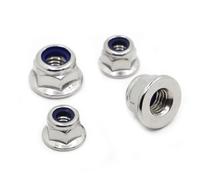 l'écrou de flange dentée, Écrous de blocage hexagonaux à bride en acier inoxydable et en acier au carbone, paquet multicolore M3-M12 de 7 tailles(Silver,M5 10pcs)