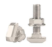 l'écrou de flange dentée, Paquet de 3 boulons à fente en T et écrous à bride hexagonale M5 M6 M8 nickelés(3Pcs,45- M8x40mm)