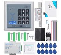 Lecteur Badge et Clavier à Code sans Fil 12V - Contrôle d’Accès Porte d'Entrée Gâche Électrique NO 500kg, Clés et Télécommande - Sécurité Fiable pour Bureau, Portillon et