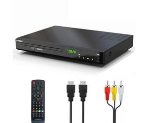 Lecteur Blu-Ray DVD pour Téléviseur avec Sortie HDMI/Coaxiale/RCA -1080P HD | DVD Lecteur (câble HDMI et AV Inclus), Entrée USB, DVD Bluray Région B/2, Télécommande (LP-100)