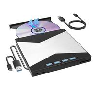 Lecteur Blu-Ray Externe 4K for Ordinateur Portable, USB 3.0, Lecteur CD/DVD RW, graveur avec Port SD/TF, Lecteur Optique