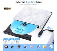 Lecteur Blu Ray externe, lecteur de graveur Blu-ray 3D USB 3.0 et type-c, lecteur optique DVD/CD/BD pour ordinateur portable et de bureau Blu ray burner
