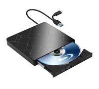 Lecteur Blu Ray Externe - Portable Lecteur Blu-Ray Externe USB 3.0 et Type-C Lecteur Blu Ray 3D Graveur BD Lecteur CD DVD Drive Player, Slim Optical Bluray Drive Reader pour Windows XP/7/8/10/11