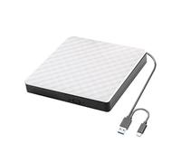 Lecteur Blu-Ray Externe USB 3.0 Type C 2 en 1 Slim Protectable CD-RW Graveur DVD-ROM Facile à Utiliser(White)