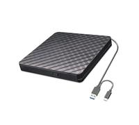 Lecteur Blu-Ray Externe USB 3.0 Type C 2 en 1 Slim Protectable CD-RW Graveur DVD-ROM Facile à Utiliser(Black)