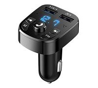 Lecteur Bluetooth USB double sans fil FM kit mains libres chargeur MP3 transmetteur de voiture accessoires électroniques câble auxiliaire sans fil (noir #4, taille unique)