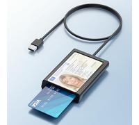 Lecteur Carte ID avec NFC, USB-A Lector de Tarjetas Identité Belge Smart ID Card Reader Prend en Charge les Cartes à Digital Signature,Carte identité à Puce,IC,CAC,CRS,CNS,IC pour Windows Linux Mac OS