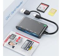 Lecteur Carte Identité Belge 7en2 Lecteur Carte ID, Prend en Charge les Cartes à Digital Signature pour CAC, Carte D'identité à Puce,Banque IC,Carte de Santé,MicroSD,SD,MMC,SIM,M2,Memory Stick Pro Duo