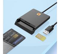 Lecteur Carte Identité Belge PC/SC USB Smart Card Reader, Support Digital Signature, Lecteur de Carte CAC,CRS,CNS,IC,SIM,Plug and Play,sans Pilote,Compatible Windows,Mac OS,Linux