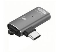 Lecteur Carte Micro SD / TF vers USB-C Coudé avec Port USB-A LinQ Gris