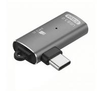 Lecteur Carte Micro SD / TF vers USB-C Coudé avec Port USB-A LinQ Gris