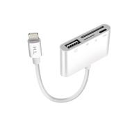 Lecteur carte pour iPhone / iPad Lightning vers USB / TF / Micro-SD / Lightning Blanc