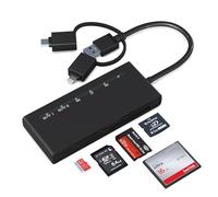 Lecteur Carte pour SD/TF/CF/XD/MS 7 en 1 Lecteur Carte SD USB C et Lightning avec 5Gbps Adaptateur Carte SD pour iPhone/iPad/MacBook/Windows/Mac OS/Android Accès Simultané à 5 Cartes