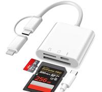 Lecteur Carte SD iPhone, 3 en 1 Lightning to SD Card Reader, Adaptateur iPhone Carte SD, Adaptateur C/Arte SD i-Phone, Lecteur de C-Arte S-D pour i-Phone, A-daptateur S-D i-Phone avec Charge