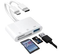 Lecteur Carte SD iPhone, 3 en 1 Lightning to SD Card Reader, Lightning SD Card Reader, Adaptateur Carte SD iPhone, Adaptateur Appareil Photo iPhone, Adaptateur iPhone Carte SD, Adaptateur SD iPhone
