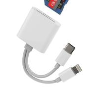 Lecteur Carte SD Micro SD vers USB C Et Lightning pour IPhone 16 15 Adaptateur Carte Mémoire Compatible avec Samsung S23 S24 Ultra Compact pour Appareil Photo pour IPad10 Lecteur De Cartes OTG Clé TF