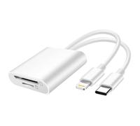 Lecteur Carte SD / Micro-SD vers USB-C / Lightning 480Mbps Blanc