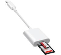 Lecteur Carte SD pour iPhone 15/16/17/iPad/MacBook/Mac/Caméra (Port USB C), SD Card Reader avec 2 Fentes, carteSD et Micro SD, Adaptateur Carte SD, Plug and Play