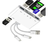 Lecteur Carte SD pour iPhone 17 16 15 14 13 Pro Max Adaptateur USB C Lightning vers Micro SD Cle de Mémoire OTG 3.0 Flash Photo pour Apple pour iPad Compact Accessoire Appareil Disque Externe Chargeur