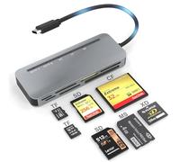 Lecteur Carte SD USB C, 7 en 1 Multi Card Reader pour SD/TF/XD/CF Card Reader,Adaptateur Carte SD Type C,Lecteur Carte Memory Stick Pro Duo,5Gbps Super Vitesse Simultané à 5 Cartes