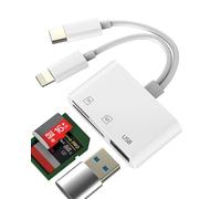 Lecteur Carte USB C Lightning vers SD Micro SD Adaptateur USB OTG 3.0 pour Apple iphone 16 15 pour ipad Compatible avec Samsung S24 Mémoire Photo Transfert Fichiers Externes Androïde Téléphone