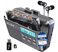 Lecteur Cassette K7 - Convertisseur Audio MP3 - Micro et Haut-Parleur | Lit Aussi Directement les Fichiers Depuis une Carte SD, Leger et Portable pour Vos Trajets au Quotidien - Cendre
