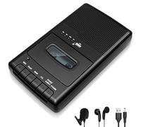 Lecteur Cassette Portable avec Fonction enregistreur Vocal, Sortie Casque,Enregistreur de Cassettes, Lecteur de Bande USB Portable avec Micro Autonome