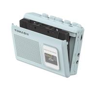 Lecteur Cassette Portable avec Haut-Parleur intégré, Microphone, Prise Casque, 11,6 x 9 x 3,5 cm (Bleu)
